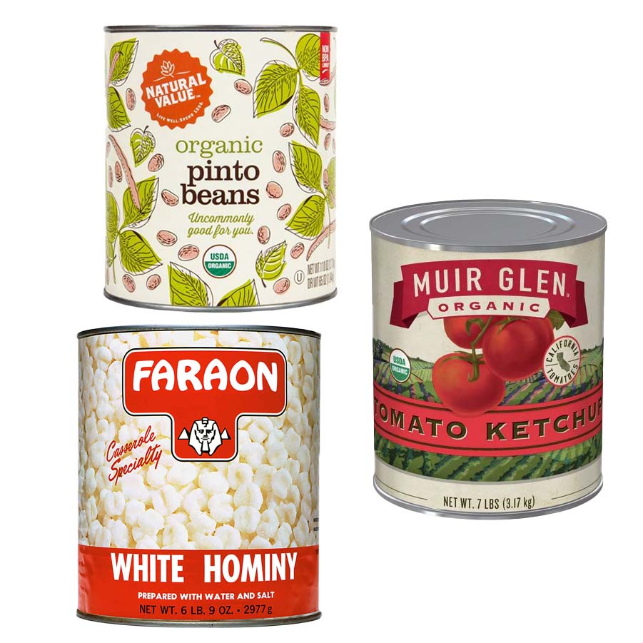 ) Discounted canned goods assortment