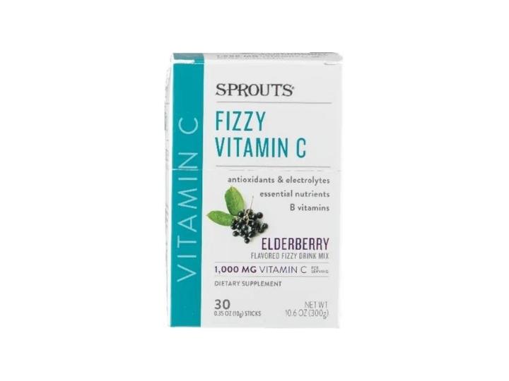 Sprouts Fizzy Vitamin C - Elderberry Drink Mix Supplement 30 ct