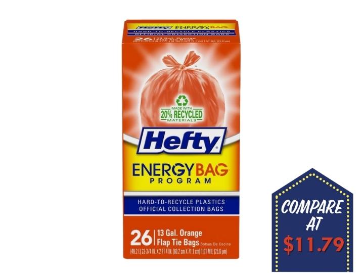 Hefty EnergyBag Orange Flap Tie Trash Bag 26 ct