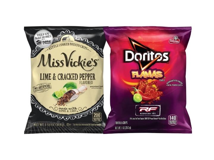 Miss Vickie's Lime & Cracked Pepper or Doritos Flamas Chips Snack Size Bags 1 38 oz - 1 oz