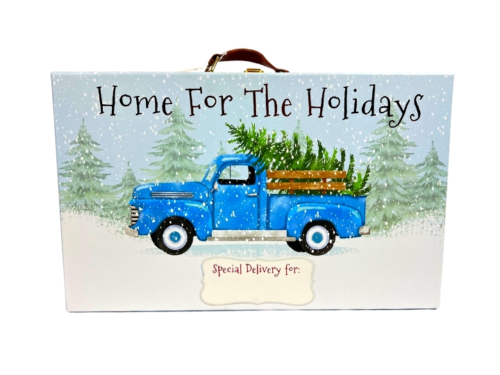 Holiday Time Home For The Holidays Blue Gift Box - Truck Print (1)
