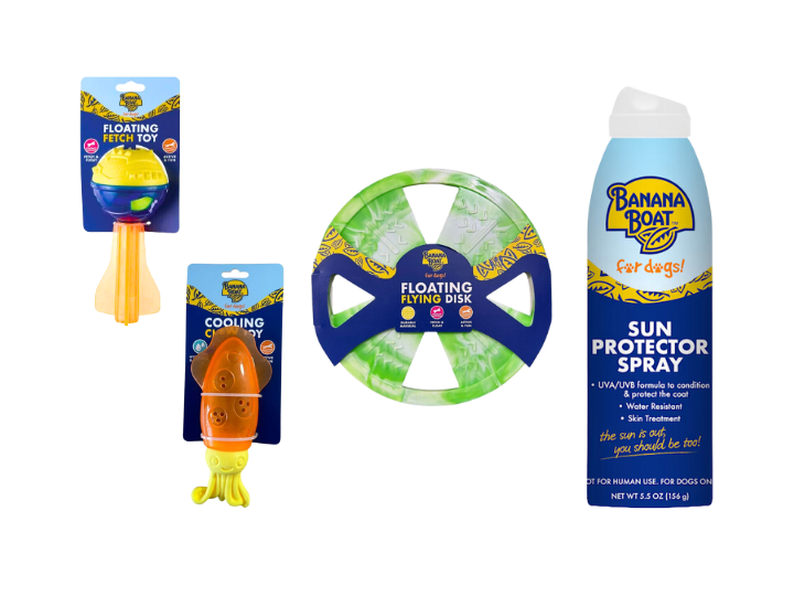Banana Boat Floating & Cooling Pet Toys & Sun Protector Spray for Dogs 5.5 oz