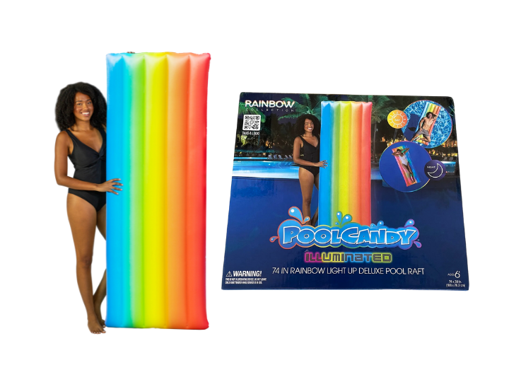 PoolCandy Rainbow Light-Up Deluxe Raft 74