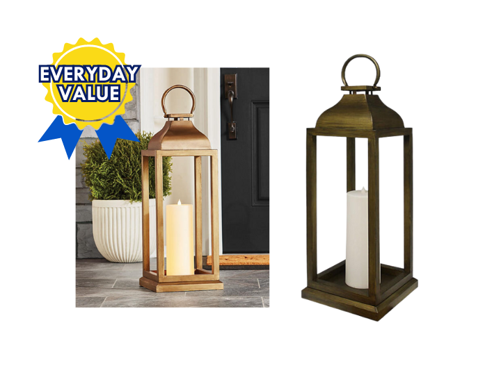 MM Brand Oversized Lantern with Flameless Pillar Candle