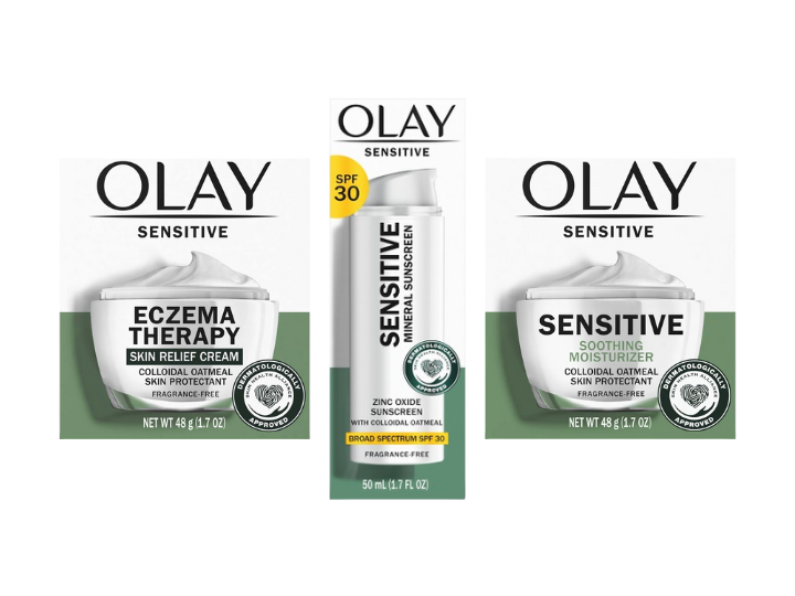 Olay Eczema Therapy Skin Relief Cream, Sensitive Soothing Moisturizer or Sensitive Mineral Sunscreen SPF 30 1.7 oz